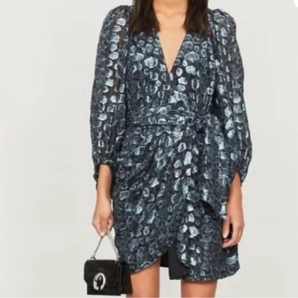 ba&sh Ginger Wrap Metallic Dress, Size S